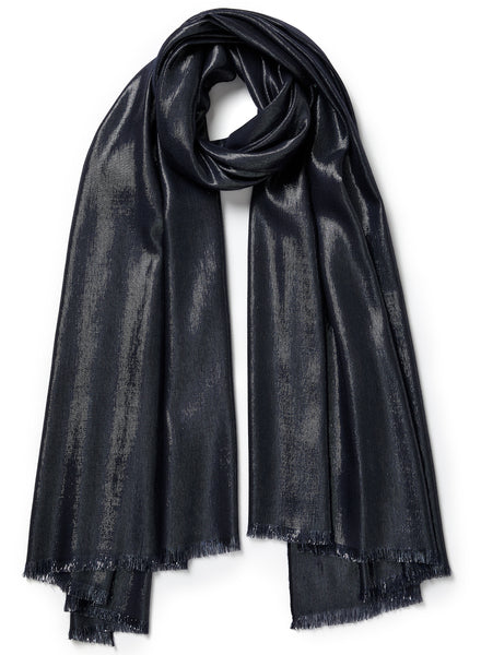 JANECARR - THE MERCURY SCARF IN METALLIC CASHMERE - MILKY WAY - TIED