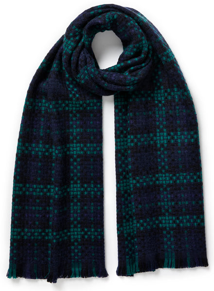 JANECARR - THE PLAID SCARF IN CASHMERE BLEND - TIED