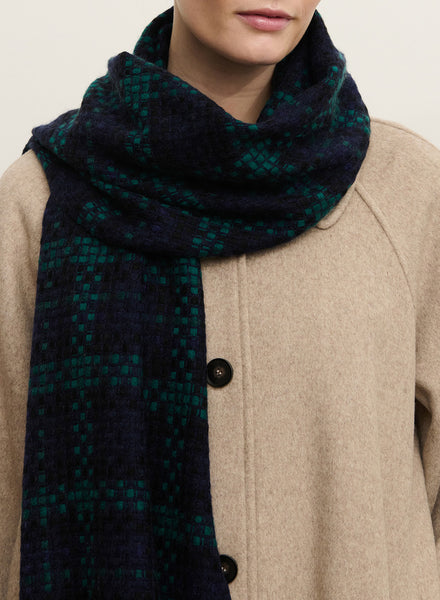JANECARR - THE PLAID SCARF IN CASHMERE BLEND - MODEL