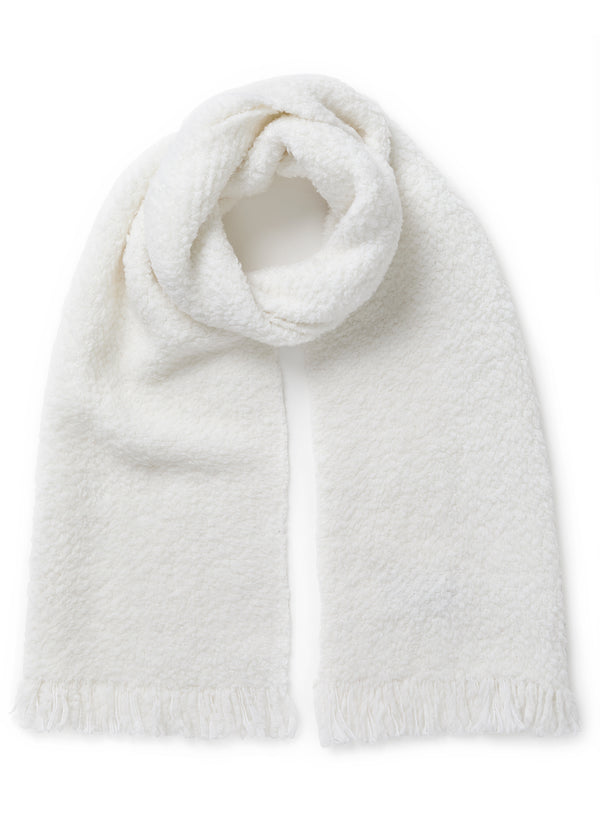 JANECARR - THE TEDDY CASHMERE AND WOOL SCARF - CHALK - TIED