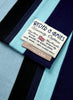 THE SCHOOL SCARF - Pilot blue and black striped wool scarf - detail