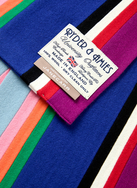 THE SCHOOL SCARF - Somewhere multicolour striped wool scarf - detail