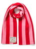 THE SCHOOL SCARF - Cherryade pink and red striped wool scarf - tied