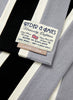 THE SCHOOL SCARF - Orca grey, black and white striped wool scarf - detail