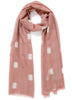 THE IKAT SCARF - Blush two tone pure cashmere woven scarf - tied