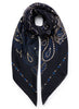 JANECARR 260304-1125 – The Classic Bandana Square – Modal – Cashmere – Col. Navy - Tied