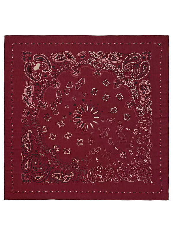 JANECARR 260304-1129 – The Classic Bandana Square – Modal – Cashmere – Col. Petunia - Flat