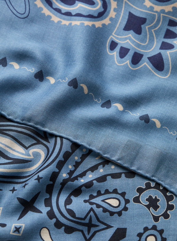 JANECARR 260304-1131 – The Classic Bandana Square – Modal – Cashmere – Col. Porcelain - Detail