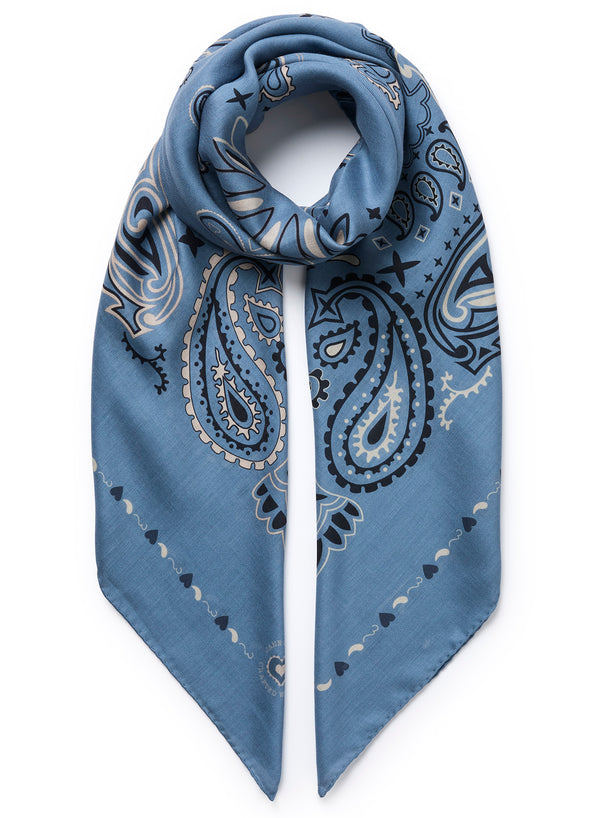 JANECARR 260304-1131 – The Classic Bandana Square – Modal – Cashmere – Col. Porcelain - Tied