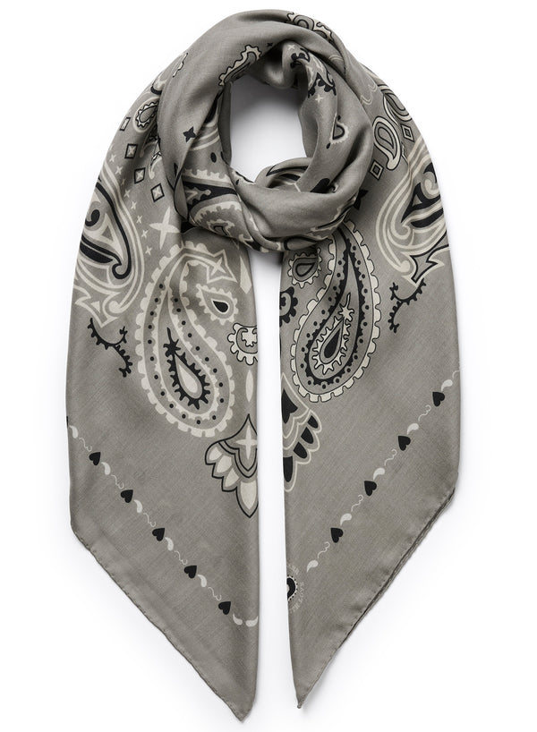 JANECARR 260304-1147 – The Classic Bandana Square – Modal – Cashmere – Col. Dust - Tied