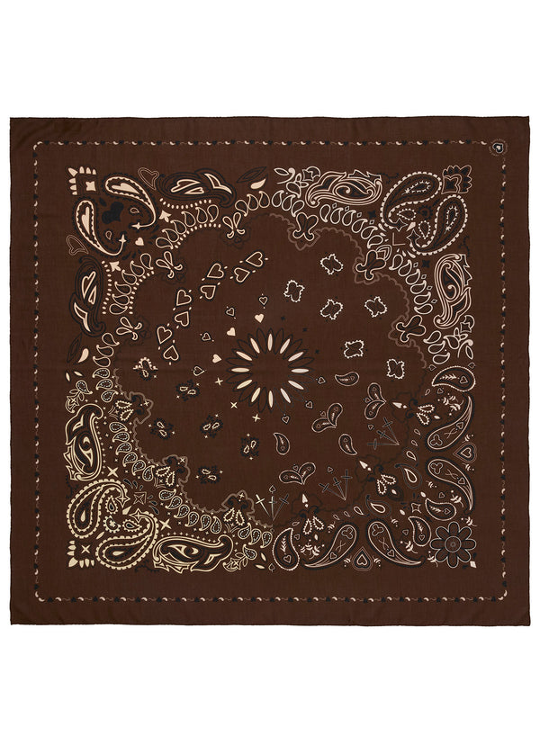 JANECARR 260304-1160 – The Classic Bandana Square – Modal – Cashmere – Col. Cocoa - Flat