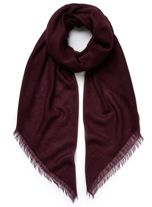 JANECARR 260319C-0834 – The Sheer Fray Square – Cashmere – Col. Raisin  - Tied