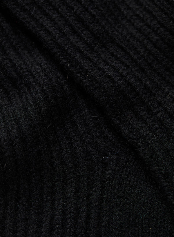 JANECARR 260354-0803 – Rib Knit Lounge Socks – Cashmere – Col. Black - Detail