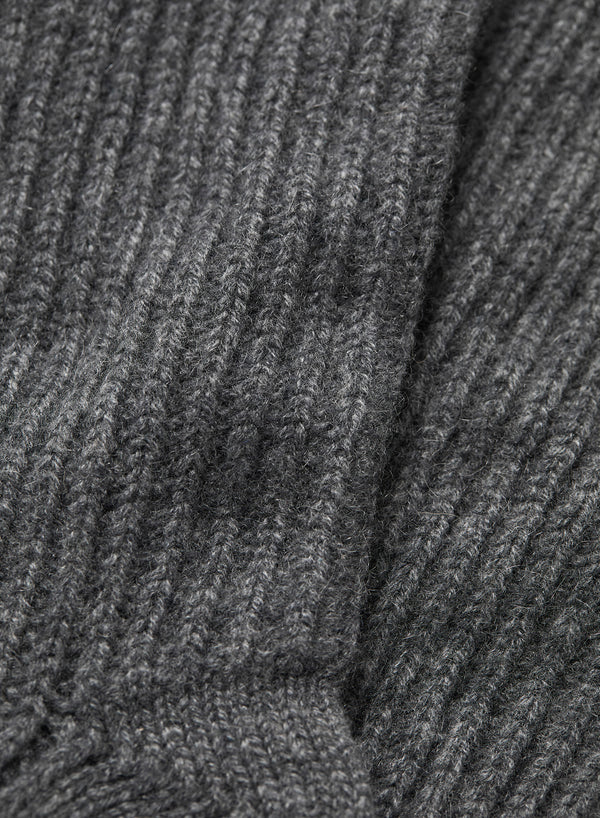 JANECARR 260354-0859 – Rib Knit Lounge Socks – Cashmere – Col. Charcoal - Detail