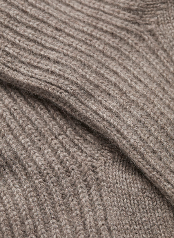 JANECARR 260354-0845 – Rib Knit Lounge Socks – Cashmere – Col. Taupe - Detail
