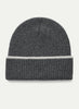 JANECARR - The Ribbed Cashmere Beanie, Grey And White - Flat