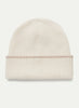 JANECARR - The Ribbed Cashmere Beanie, White And Camel - Flat
