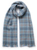 JANECARR 260373-6131 – The Plaid Scarf – Wool – Cashmere – Col. Porcelain - Tied