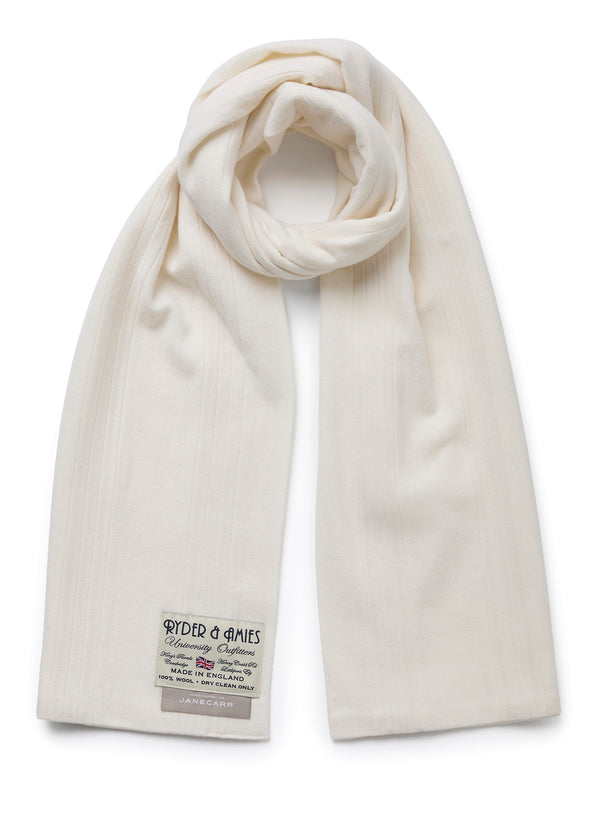 JANECARR 260396-0944 – The School Scarf – Wool – Col. Tipp-Ex - Tied
