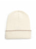 JANECARR - The Ribbed Cashmere Beanie, White And Camel 