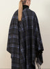 THE HOBO REVERSIBLE CAPE - Dark blue printed wool cape