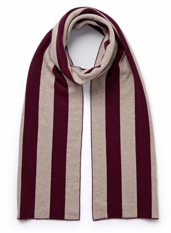 JANECARR – The College Scarf – Cashmere – Col. Merlot - Tied