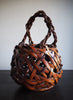 JAPANESE HANDWOVEN ANTIQUE BAMBOO BASKET - Front 