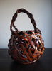 JAPANESE HANDWOVEN ANTIQUE BAMBOO BASKET - Side
