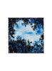 JANECARR X ZHANG ENLI BLUE TREE POCKET SQUARE - Printed silk pocket square - flat