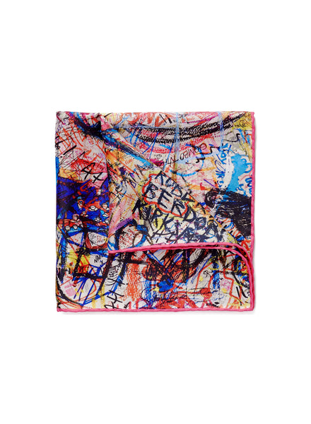 JANE CARR X DIETER ROTH TISCHMATTE POCKET SQUARE - Printed silk pocket square - folded