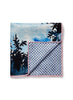 JANECARR X ZHANG ENLI BLUE TREE POCKET SQUARE - Printed silk pocket square - folded