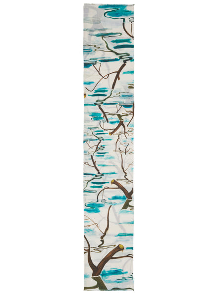 JANECARR X ZHANG ENLI POND SCARF - Printed cotton and silk scarf - flat