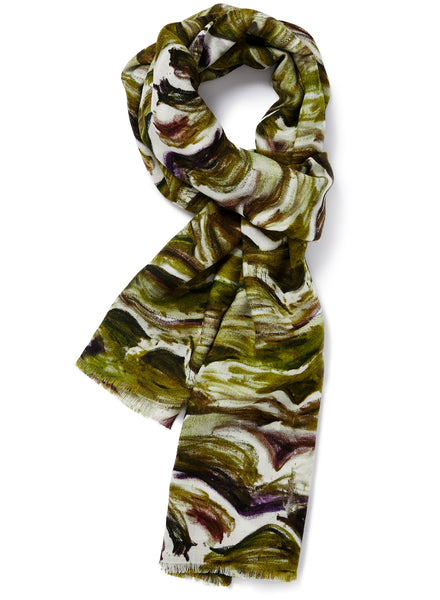 JANECARR X ZHANG ENLI WAVES SCARF - Printed wool scarf - tied