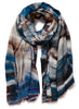 JANECARR X ZHANG ENLI WAVES WRAP - Printed modal cashmere scarf - tied