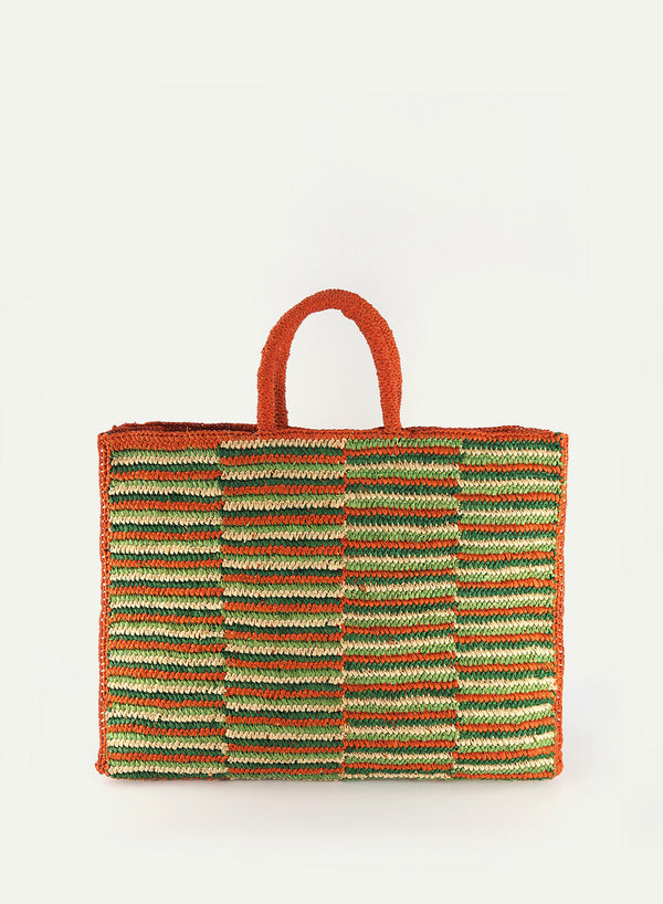 MALINA BAG - Orange, leaf, apple and natural - Front