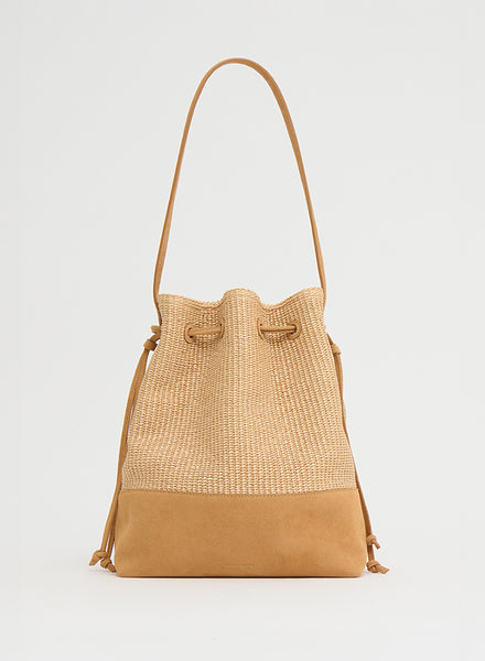 MANSUR GAVRIEL - Drawstring Raffia Cabas - Natural - Front