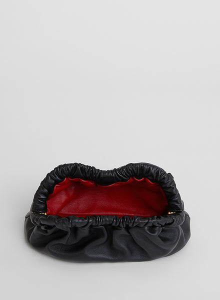 MANSUR GAVRIEL - Mini Cloud Clutch - Black / Flamma - Open