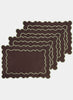 MARIAIDA - Set of Four Ondulado Brown Linen Placemats - Set