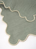 MARIAIDA - Set of Four Ondulado Green Linen Napkins - Detail