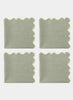 MARIAIDA - Set of Four Ondulado Green Linen Napkins - Set