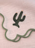 MARIAIDA - Set of Four Ondulado Light Pink Cactus and Palm Tree Linen Napkins - Cactus - Detail
