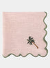 MARIAIDA - Set of Four Ondulado Light Pink Cactus and Palm Tree Linen Napkins - Palm Tree