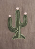 MARIAIDA - Set of Six Ondulado Brown Cactus and Palm Tree Cocktail Napkins - Cactus detail