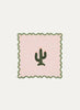 MARIAIDA - Set of Six Ondulado Light Pink Cactus Palm Tree and Cocktail Napkins - Cactus