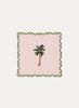 MARIAIDA - Set of Six Ondulado Light Pink Cactus Palm Tree and Cocktail Napkins - Palm Tree
