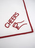 MARIAIDA - Set of Six Toast Cocktail Napkins, Salut, Cin Cin, Cheers - Cheers - Detail