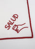 MARIAIDA - Set of Six Toast Cocktail Napkins, Salut, Cin Cin, Cheers - Salut - Detail