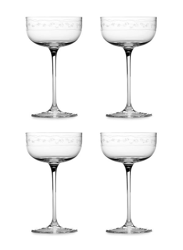 SET OF FOUR MARNI CHAMPAGNE COUPES - Midnight Flowers collection - Set