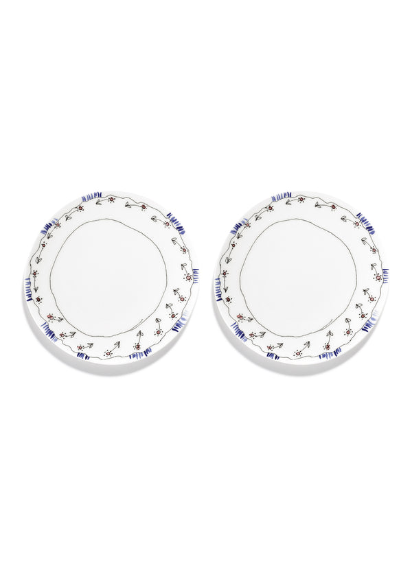 Set of Two Anemone Milk Breakfast Plates - Marni