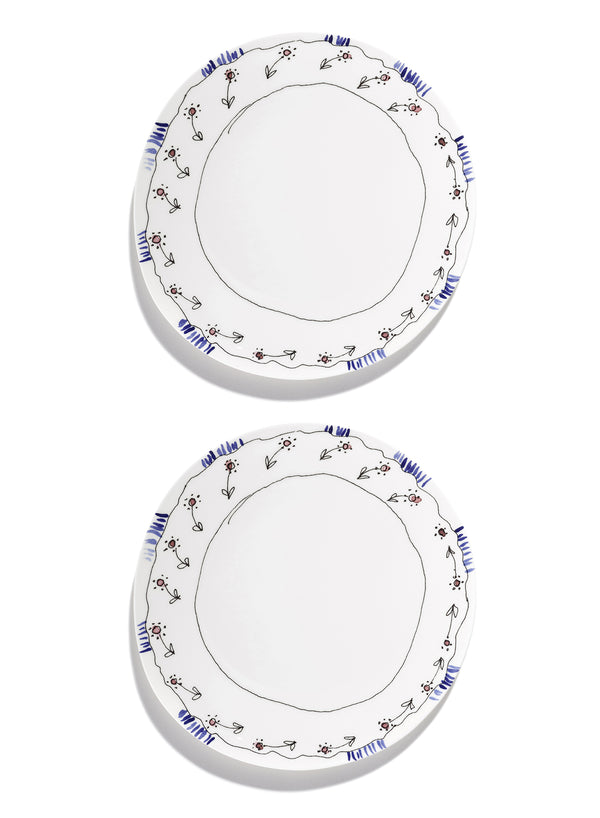 Set of Two Anemone Milk Dinner Plates - Marni